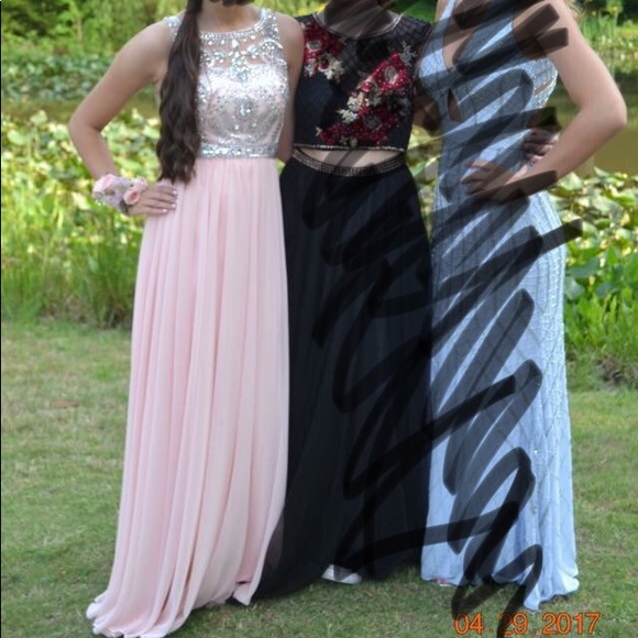 Dancing Queen Blush Pink Beaded Top Prom Dress - Picture 2 of 7